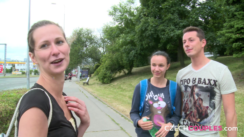 Czech Couples: Czech Couples 14: Playful Young Woman Joins a Park Foursome
