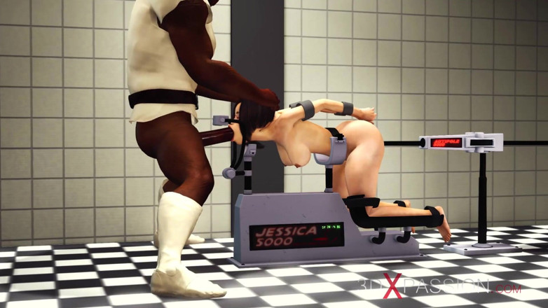 3dxpassion: Jessica 5000 in action! Small wet tight pussy and a big...