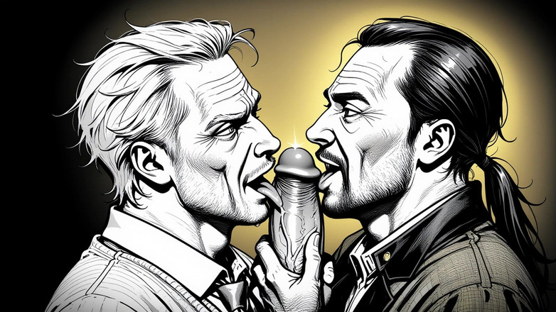 Erotic Man: Ai порно чоловіки діляться членом