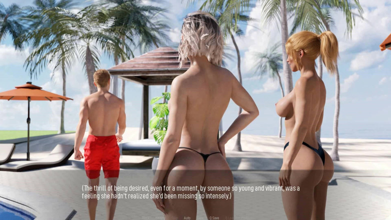 Dirty GamesXxX: Desejos Compartilhados: Esposas gostosas sensuais em topless na praia - episódio 2