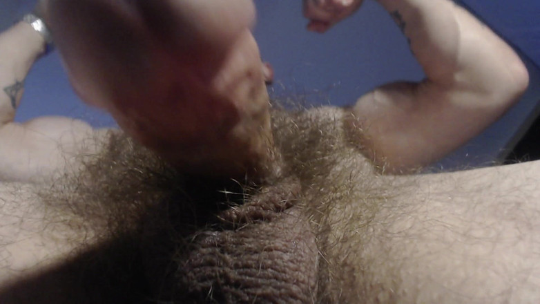 Hunky time: Прямий товстий член і волохаті яйця на твоєму обличчі - поклоняйтеся моєму члену, мої біцепси