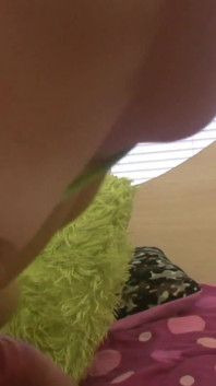 Sucking cock while fucking a toys makes her a real horny slut