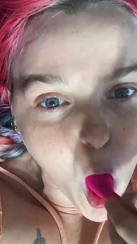 Licking and Sucking My Lush Clean After Masturbating with It;)