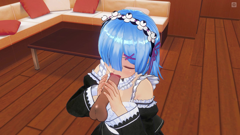 H3DC: HENTAI EN 3D. Rem, pipe en gros plan