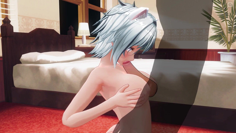 H3DC: 3D hentai neko is on her knees and rubs cock...