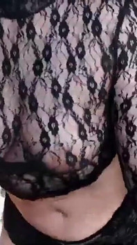 Brunette in Sexy Tight Lace Top