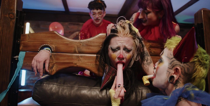 punkgoblin: Clown Orgy: Oral, Spit &amp; Strap Ons