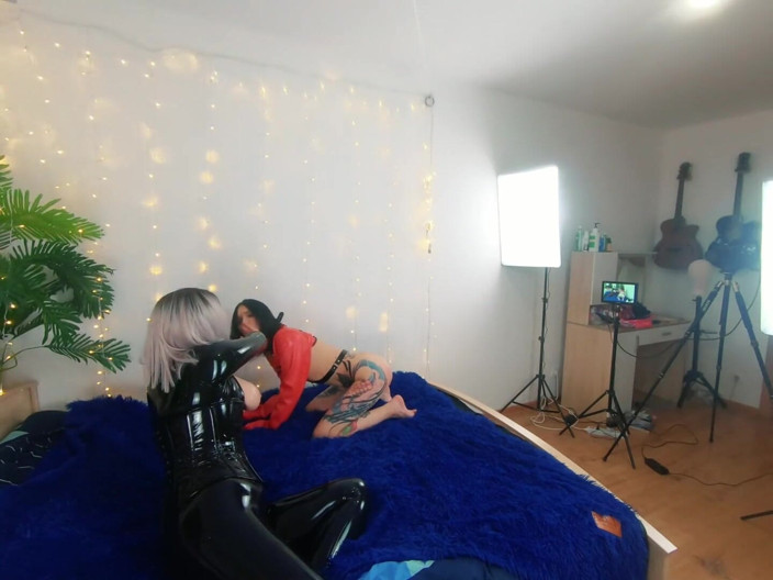 Arya Grander: Backstage of Pretty Lesbian Fetish Girls Doing Sex Video. Positive...