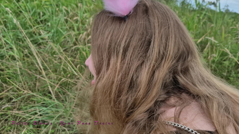 Petite blond your pure desire: Girl Is Taken Out on a Leash by Master and...