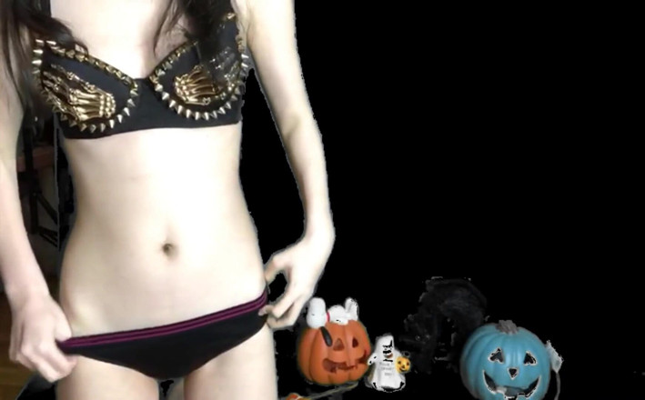 Porno angels: Halloween pumpkin play starring Alexandria Wu