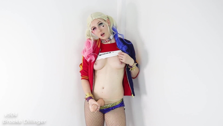 Brooke Dillinger: Futa Harley Quinn strokes her cock