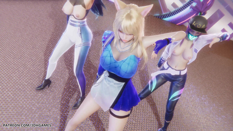3D-Hentai Games: MMD K-POP デーモンハンターズ - Huntrx - ゴールデン アーリ アカリ 海 セクシーストリップティーズ リーグ・オブ・レジェンド 変態 4K 60fps