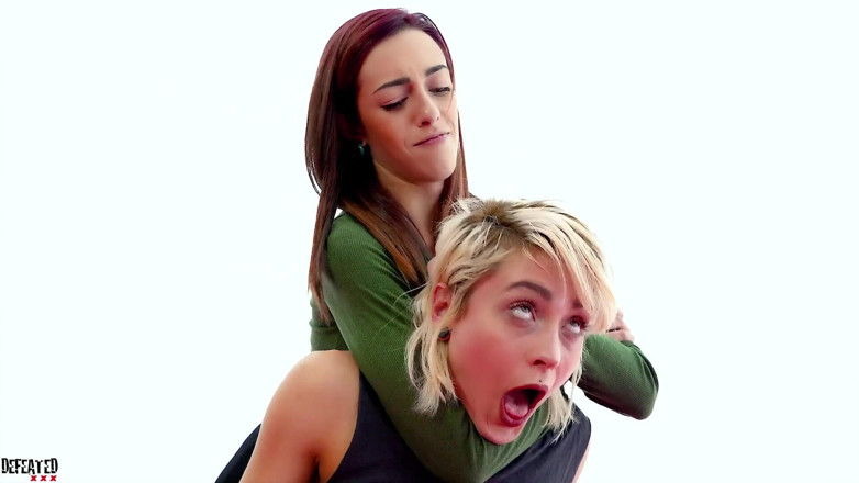 Defeated Sex Fight: Stella &amp; Valerie - Sexy Blondie vs hot brunette in wrestle fight