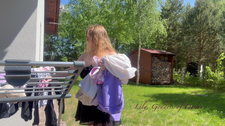Lily, Goddess of Desire: The New Teen Neighbor Hangs up the Laundry and Knows...