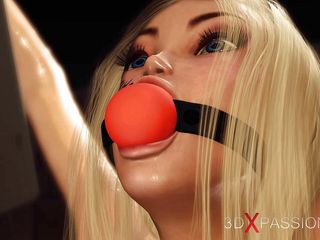 3dxpassion: A sexy cuffed young blonde gets fucked hard by a...