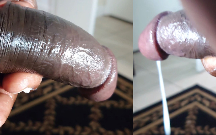 Jamdown26: काला आदमी सीडी क्रॉसड्रेसर काले लंड को मरोड़ते हुए क्लोज अप जिसके परिणामस्वरूप बड़ा वीर्य भार होता है