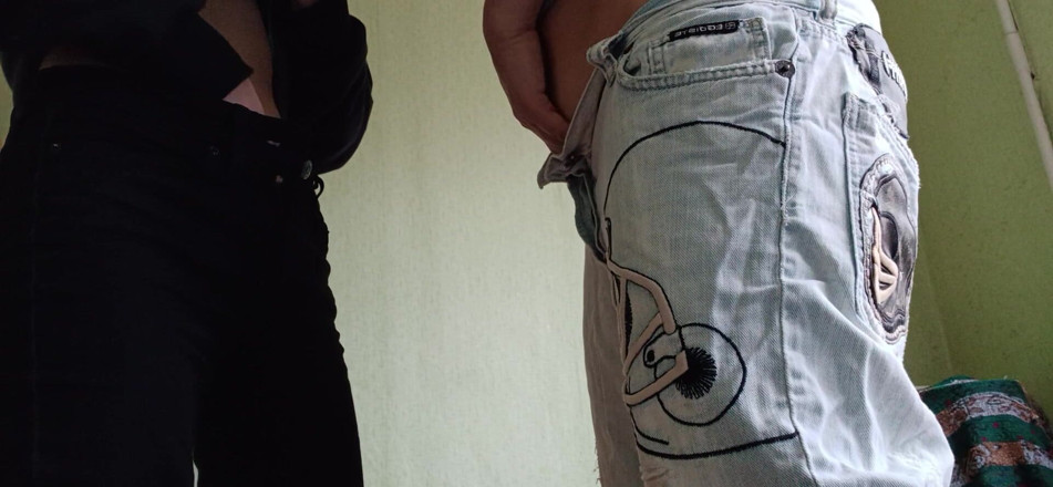 Lesbian-illusion: Two Girlfriends Masturbate and Cum in Jeans