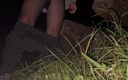 Apomit: Teen Boy Night Flash Near City in Pantyhose