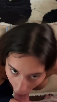18yo Gags in Hardcore Deepthroating - Hot Brunette Gostosa Give Best Blowjob and Gets in Rough Sex Missionary in POV