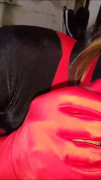 Zentai Deadpool sex oralny dziewczyna kostium