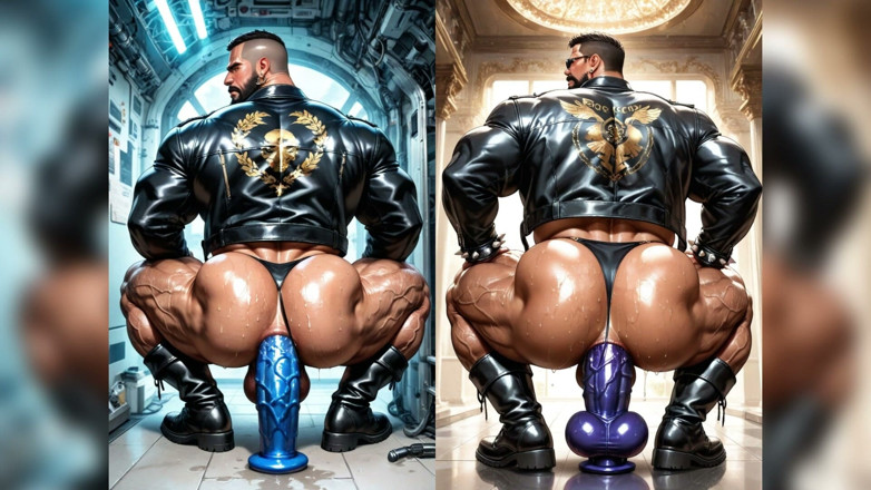 AI Blk: Un homme audacieux baise avec un gode