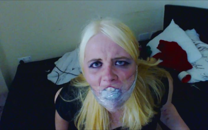 Selfgags classic: Badmouthing Party Girl Ranting Through Panty Mouth Stuffing and Clear...