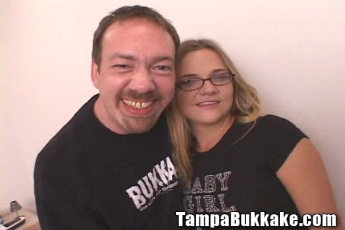 Tampa Bukkake: 19 Teen Jizz on Glasses Dumpy Red Neck Nerd Bitch...
