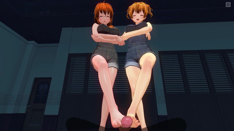 H3DC: 3D hentai POV two redhead stepsisters masturbate your cock with...