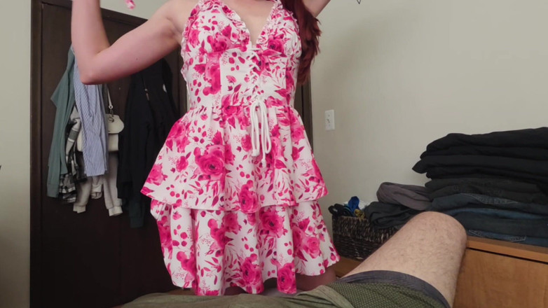 Mimiandevan: Amateur Redhead Girls Lap Dance in Dress POV