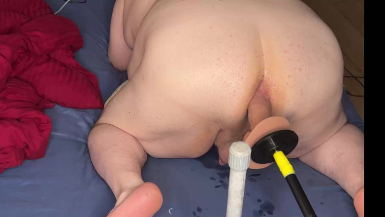 ChubbyCat: Fat Ass Destroyed by Sex Machine - Extreme Anal Stretching &amp; Deep...