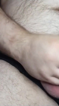 Chubby Stepdaddy moans while stroking his hard cock and cums really hard