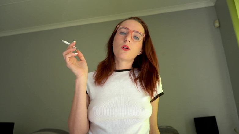 Alicia Robertz: Hot Girl Smoking in Tight White Top