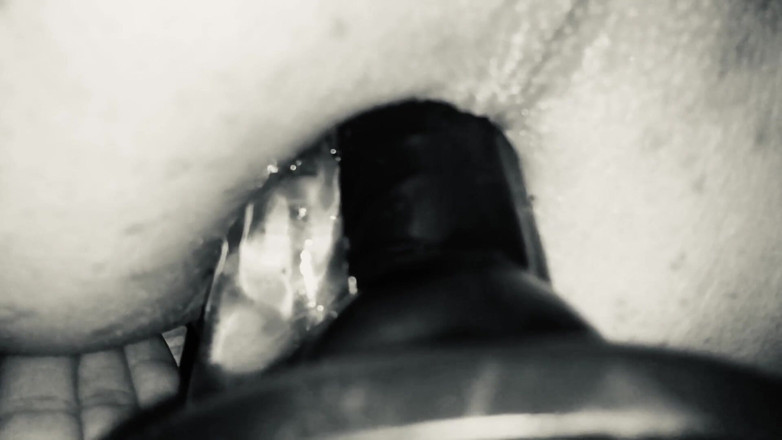 Rossie CD Femdom: The lady puts two dildos in the hole