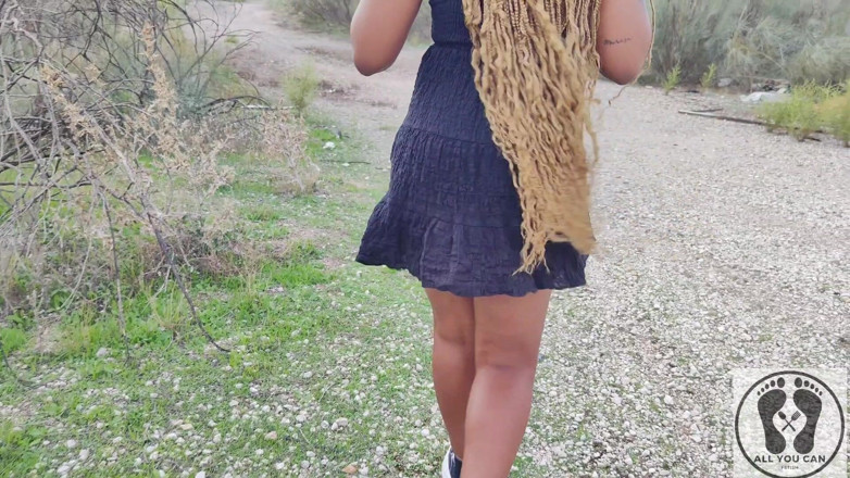All You Can Fetish: Outdoor Naked Walk Ebony Publig Pussy Spread Close-ups Ass