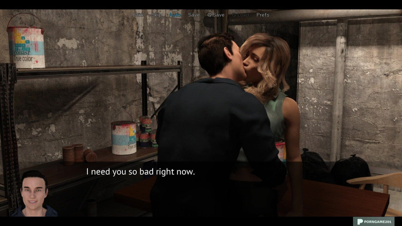 Porngame201: Kontorsfrun - genomspelning #5 ny outfit, avsugning i källarrummet