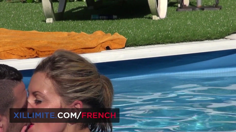 French girls at work: Anal sex around the pool