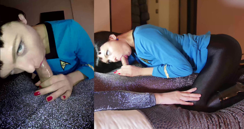 Nylon Xtreme: Sonya Durganova Star Trek Spock naylon çorap içinde