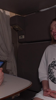Unexpected Teen Sex on the Train. Wet T-shirt.