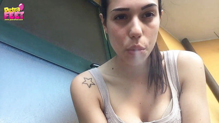 Smokin Fetish: Sweet Italian brunette likes smoking outdoors