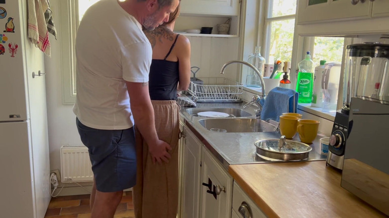 LoveAndRopes: Husband Gets Horny Watching Hot MILF Wife Doing the Dishes,...