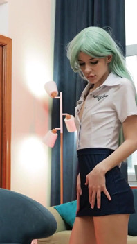 Skinny Sofa Weber Cosplays a Horny Pilot