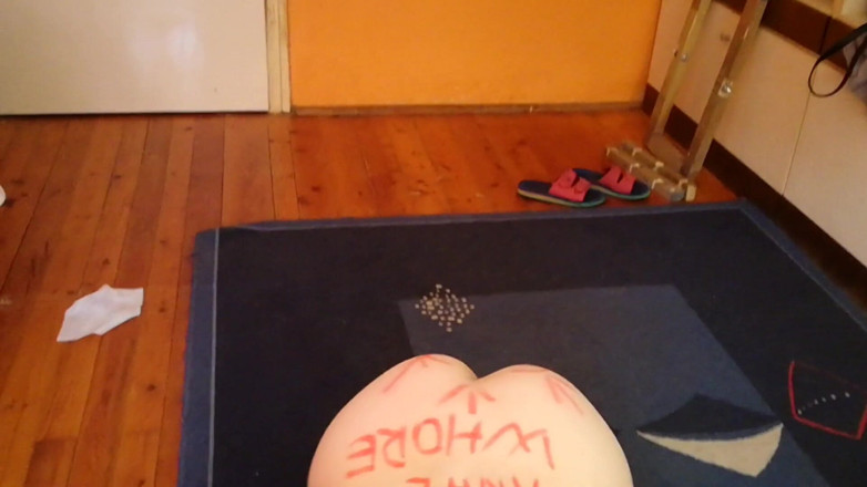 Sub Slave: Cum slut - written on my body