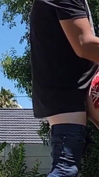Outdoor Quickie Got Caught by a Neighbour Looking Over the Wall