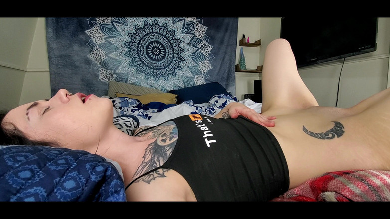 Innocenttemptation: Huge Dildo Pokes Out of Petite Teens Belly