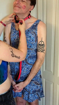 MILF Hotwife Locks and Dresses up Cuckold Before Femdom House Party!