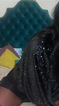 Horny Pantyhose Slut Dances and Masturbates in Ripped Tights and Shiny Top