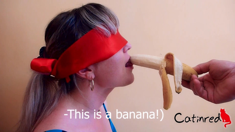 Catin Red: Amateur POV blowjob and food play - Cum in mouth