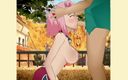 Hentai produce: Sakura Deepthroating Huge Cock Balls Deep During a Quick Sloppy...