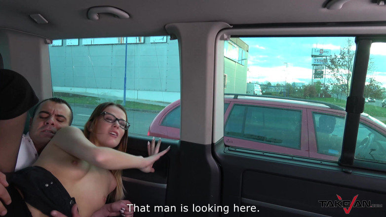 Take Van: Hot secretary convinced to fuck in van with horny stranger