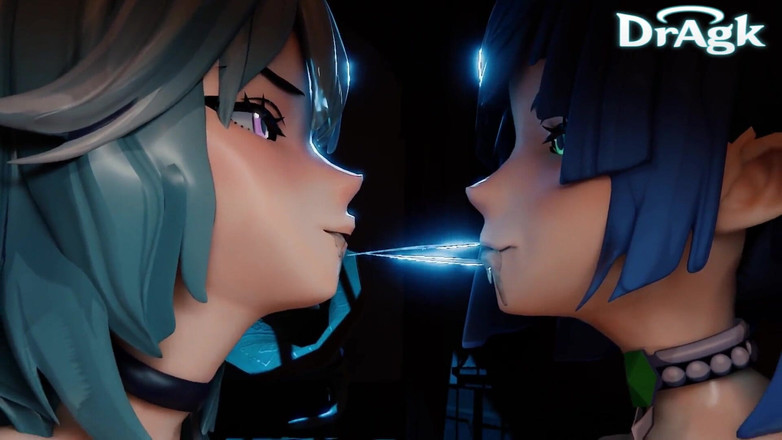 DrAgk: イェラン x ユラ フェラチオ 精液交換 ヒルチャール 原神 変態3D